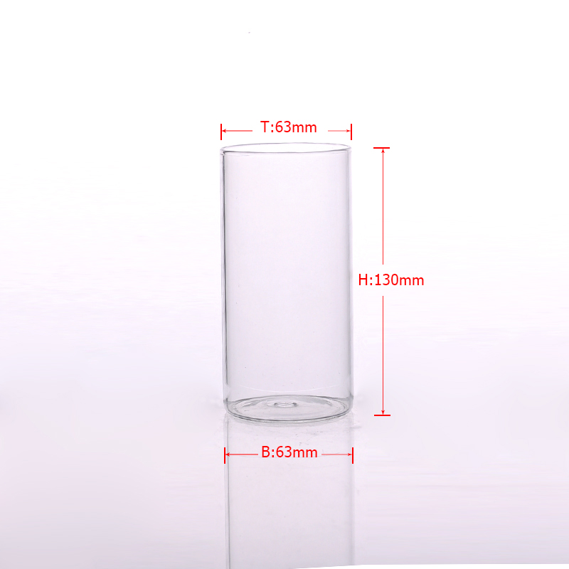370ml Dia 63mm Straight Wall High Borosilicate Glass Food Container Jar