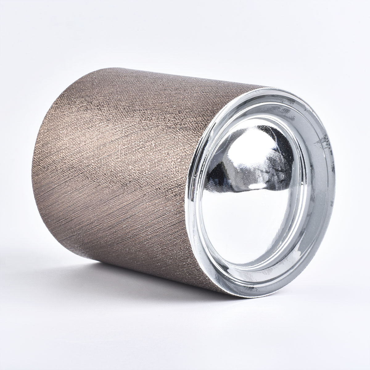 luxury glass candle jar with leather sleeve