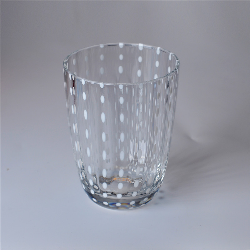 Clear Mouth Blown Decorative Glass Candle Jar
