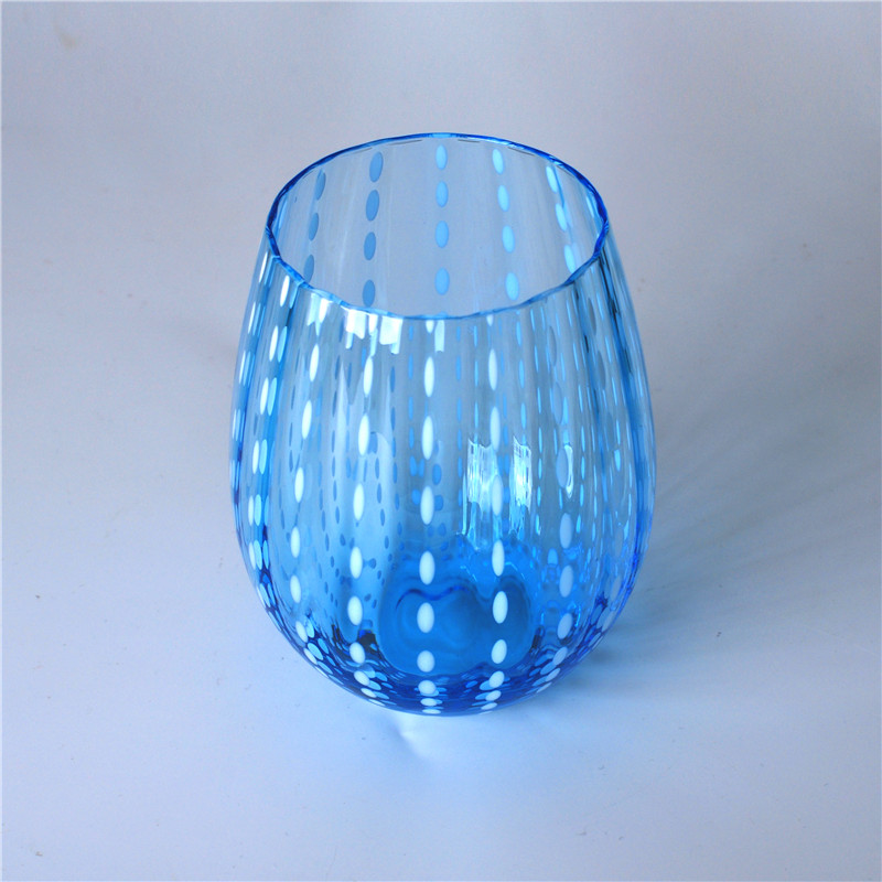 Low MOQ Colored Mouth Blown Glass Candle Jar
