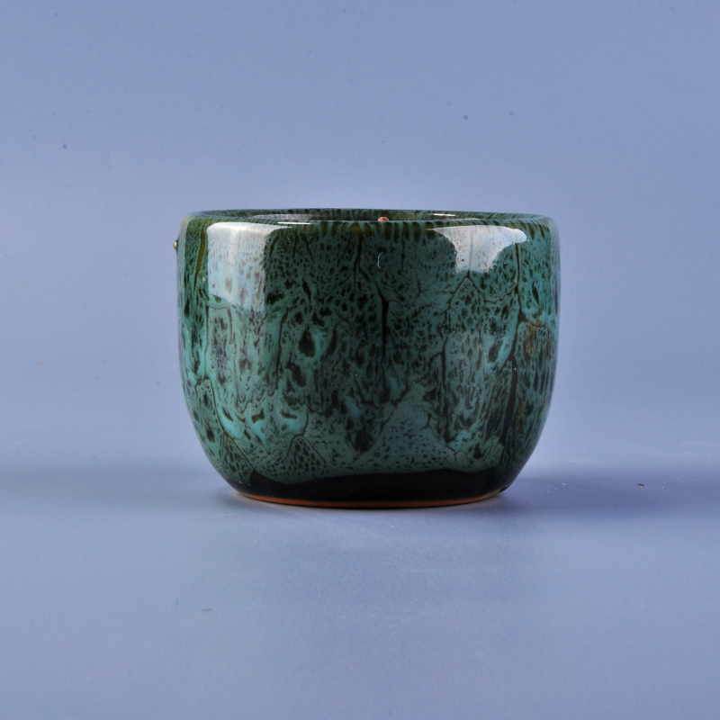 Emerald Color Handmade Ceramic Candle Jar China
