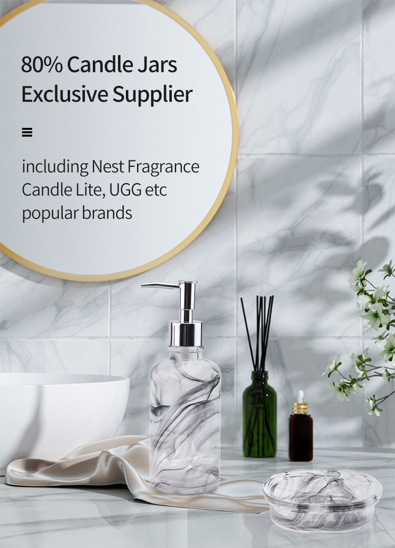 Wholesale Luxury Decor Empty 200ml Reed Diffuser Glass Bottle with cup