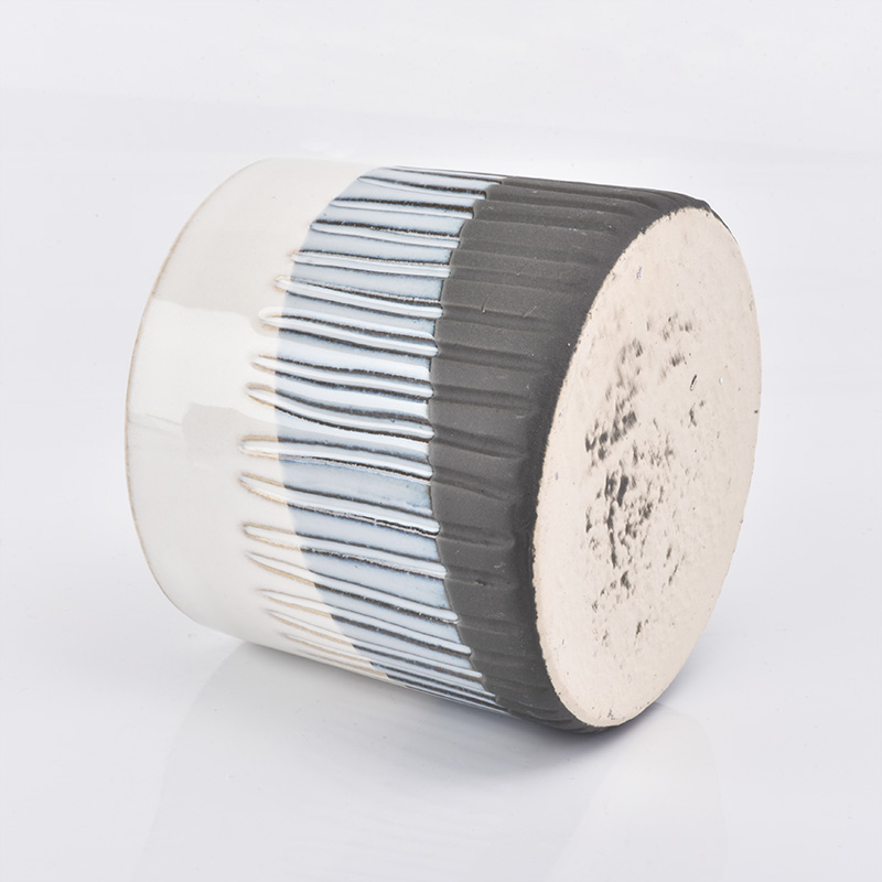 multi color glazed ceramic candle jar 500ml  