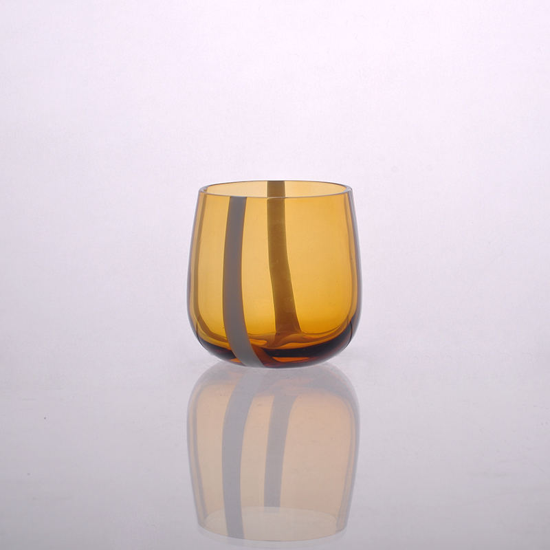 Cased color glass Candle holder