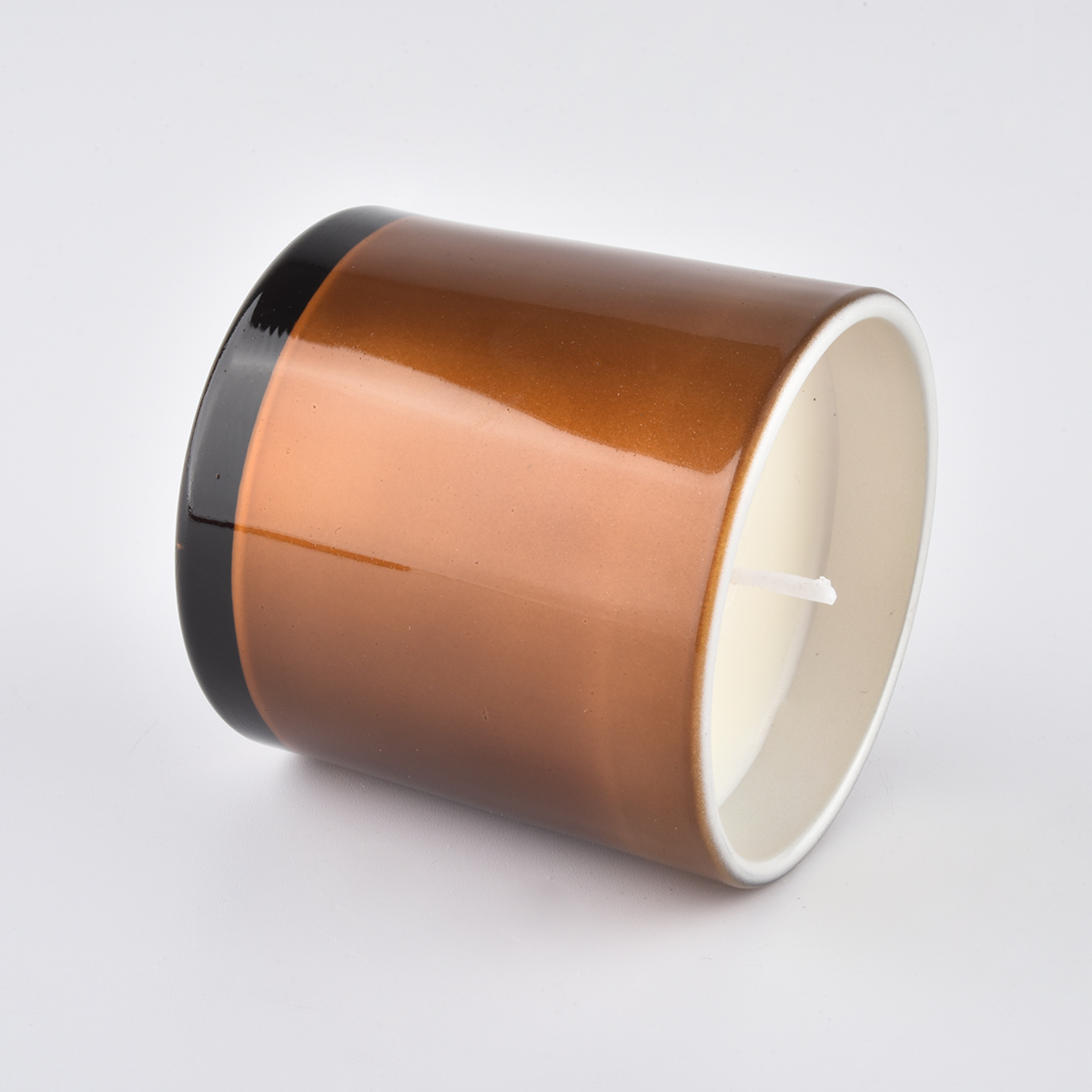 Amber Glass Candle Holder