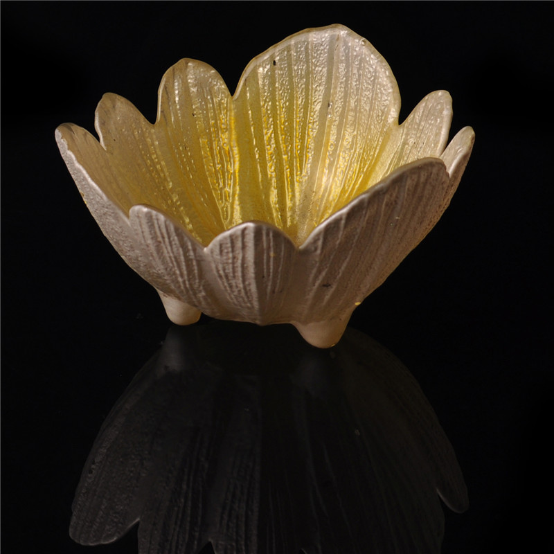 Flower Shape Color Sprayed Glass Candle Jar Wholesale