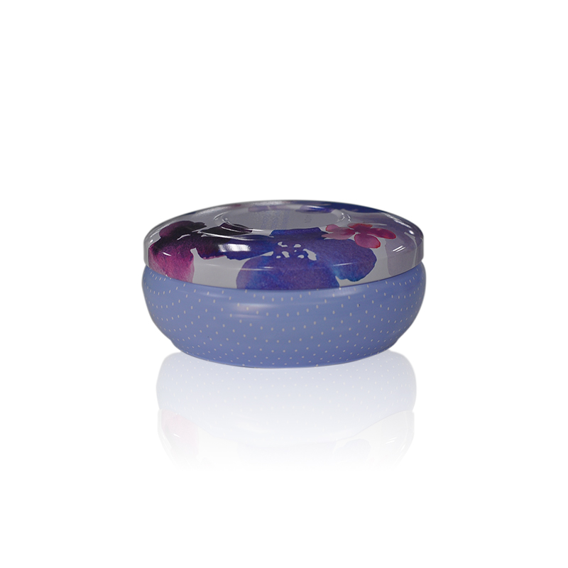 Round tinplate candle holder