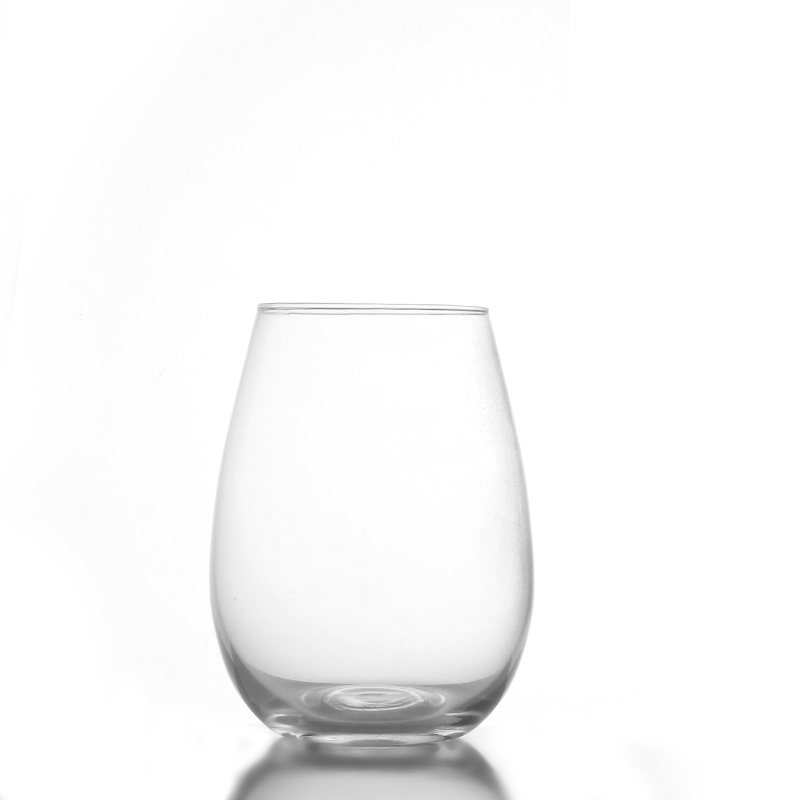 Stocked machine blown stemless wine glass