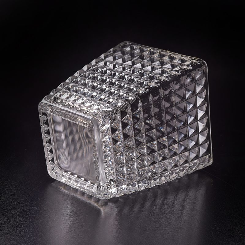 home decor engraved glass candle jar