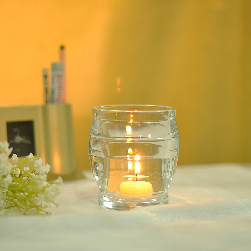 Heavy glass candle holders