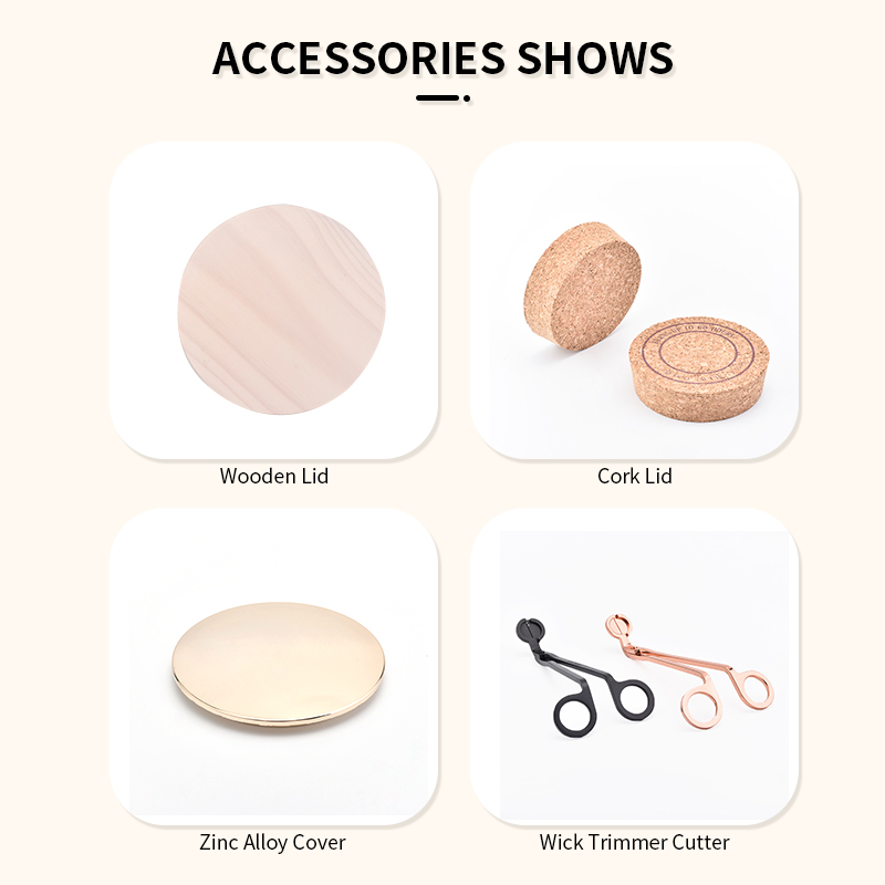 White Glass Candle Jars with Lid for Gift Wholesale