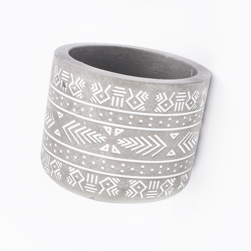 simple nordic style cement concrete candle holder for home decor 