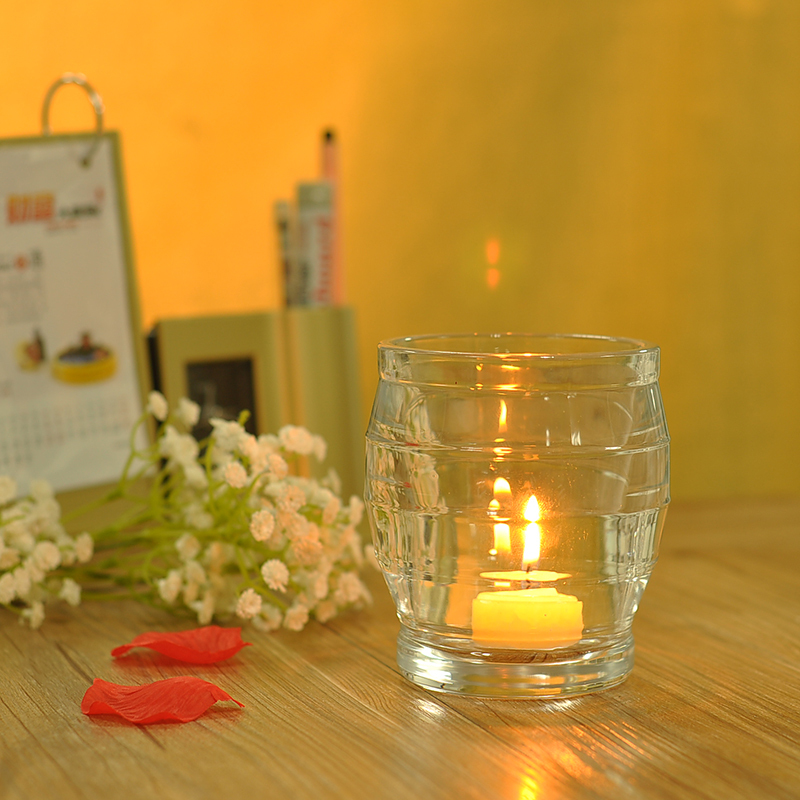 Heavy glass candle holders