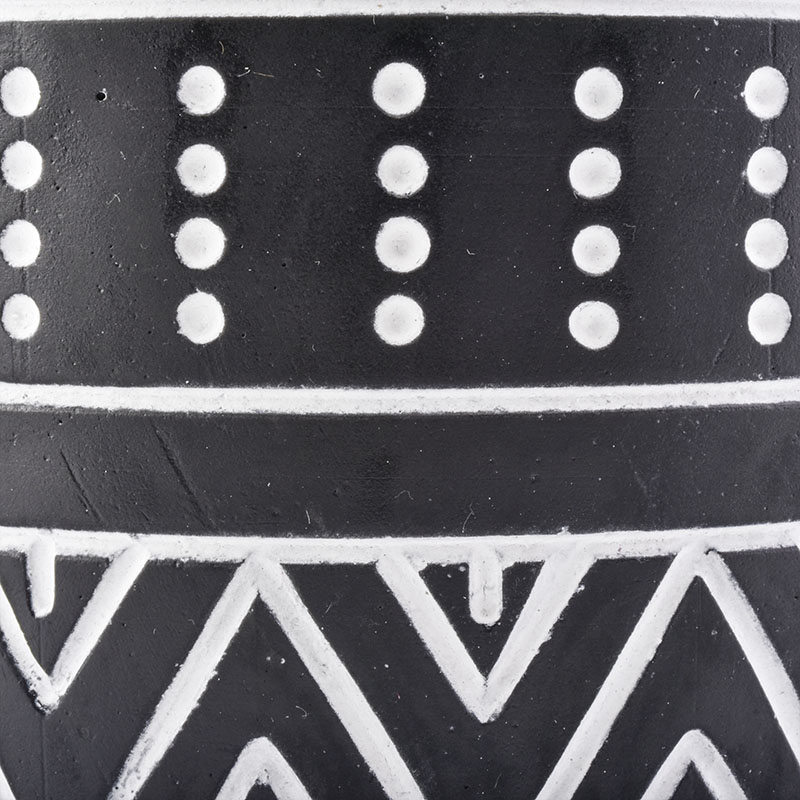 Black Cement Candle Vessels Wholesale