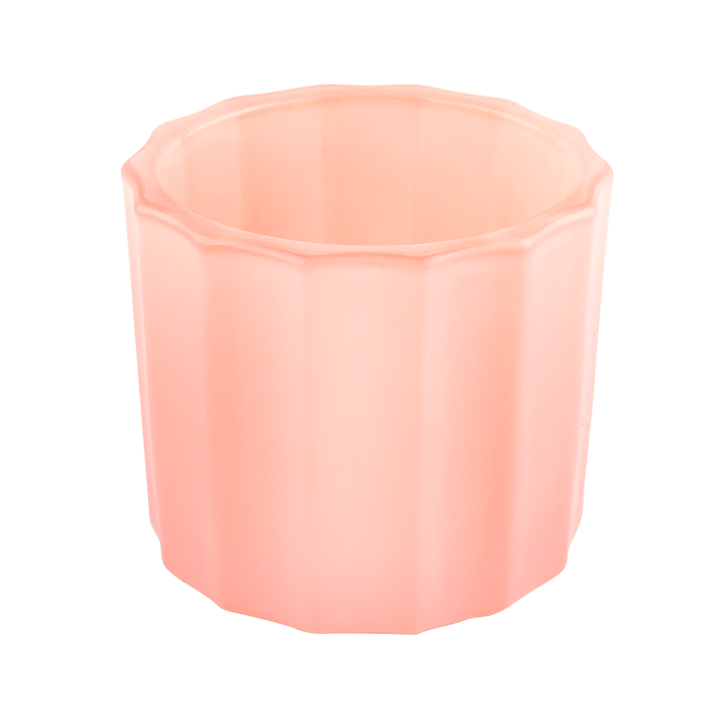 Contenedor de velas de vidrio de 10 onzas Rayas a granel Patrón en relieve