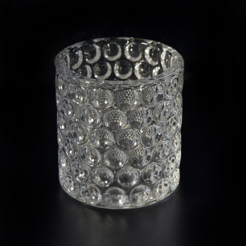 10oz Bubble clear cylinder glass candle holder wholesale