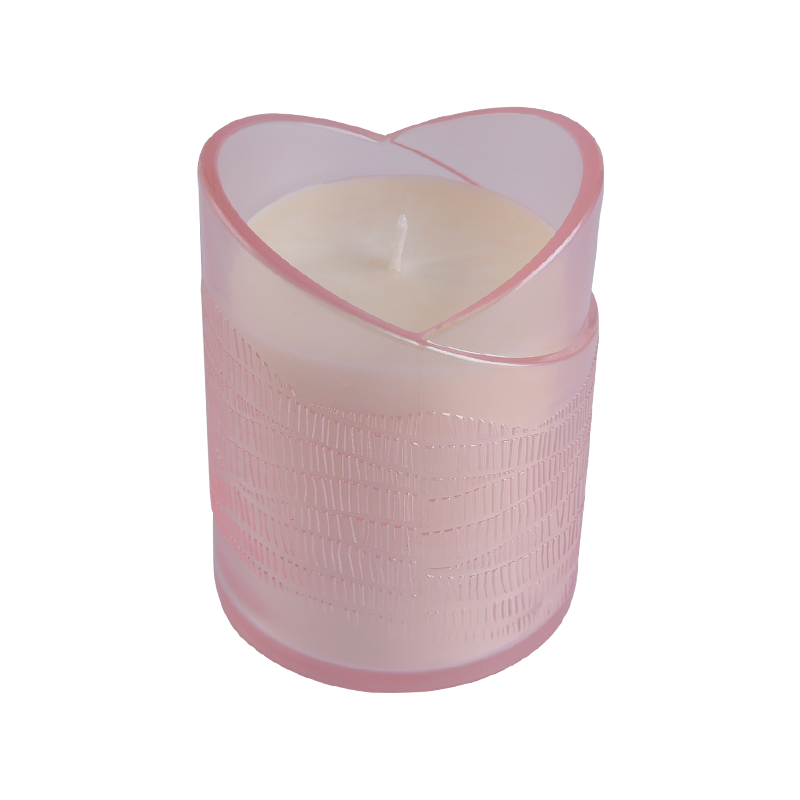 Frasco de vela de vidro de 8 onças por atacado em formato de coração de 10 onças para casamento