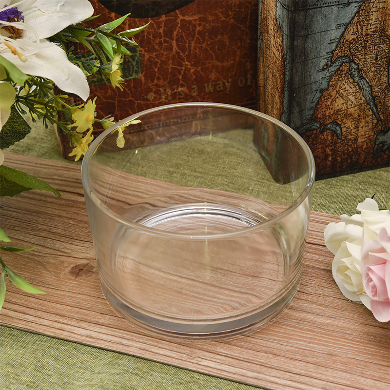 10oz заполнение 2 фитилей стеклянный подсвечник оптом