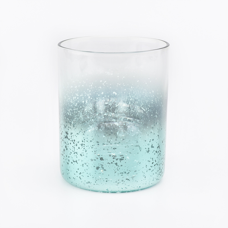 10oz light green mercury electroplating glass candle holder soy wax candle jar for home decor