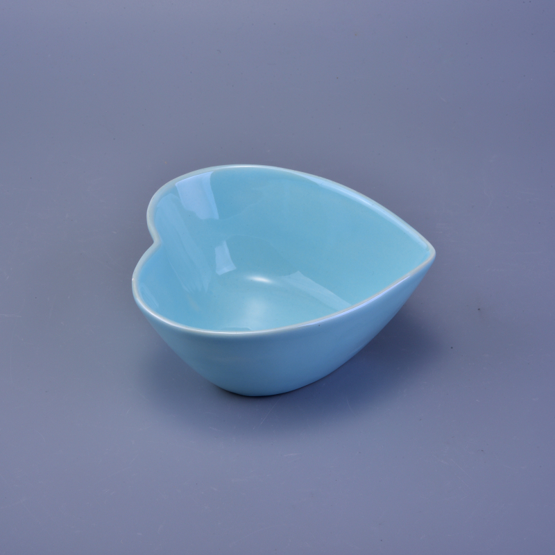 12.5oz candy color heart shape ceramic candle container