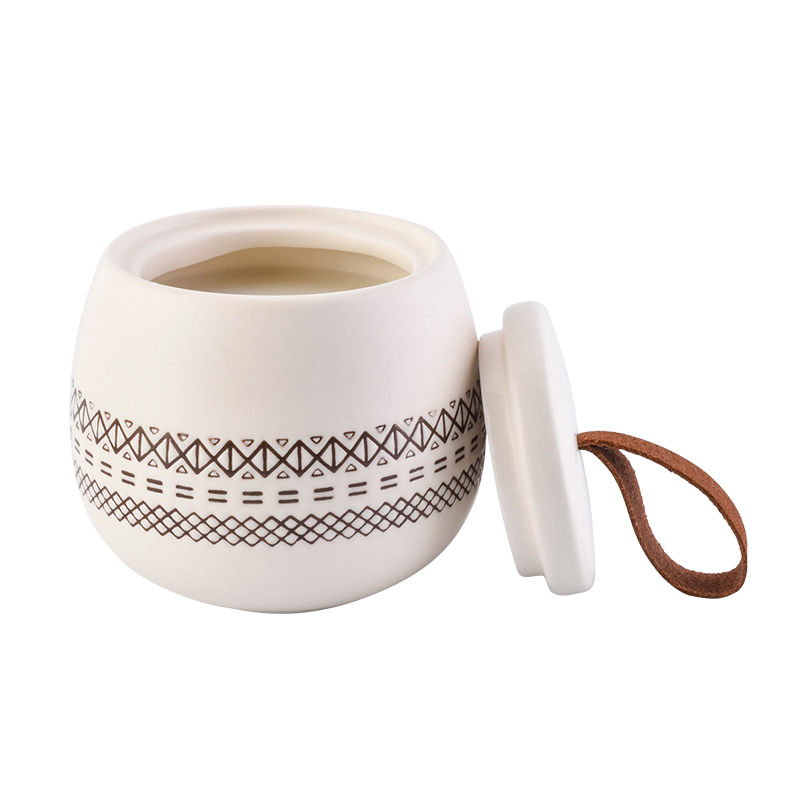 12oz 13oz Matte ceramic candle jar with lid ball-shape