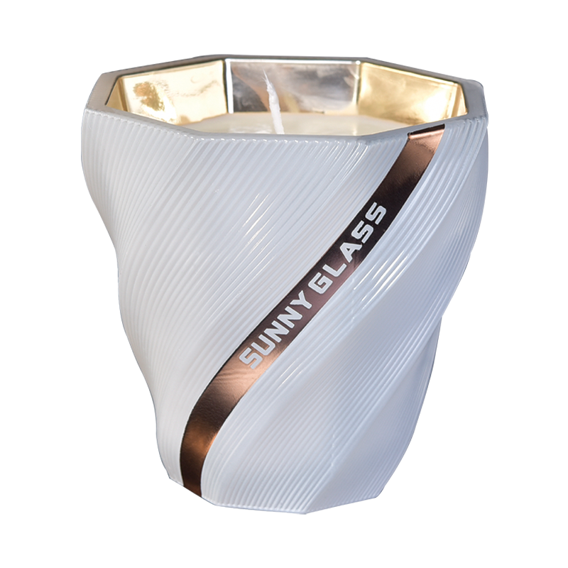 12oz 13oz matowy szklane słoiki Spiricle Design Luxury Golden Line Decoration