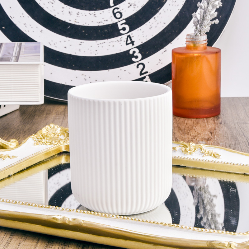 Jar de velas de cerámica blanca de 13 oz para el proveedor de la fabricación de velas
