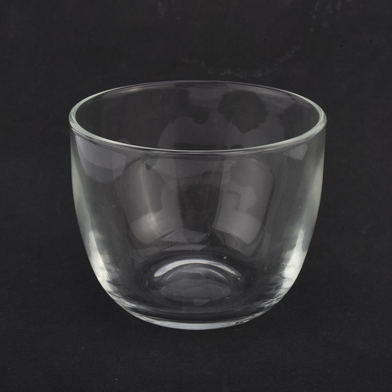 14oz handmade clear glass candle bowl