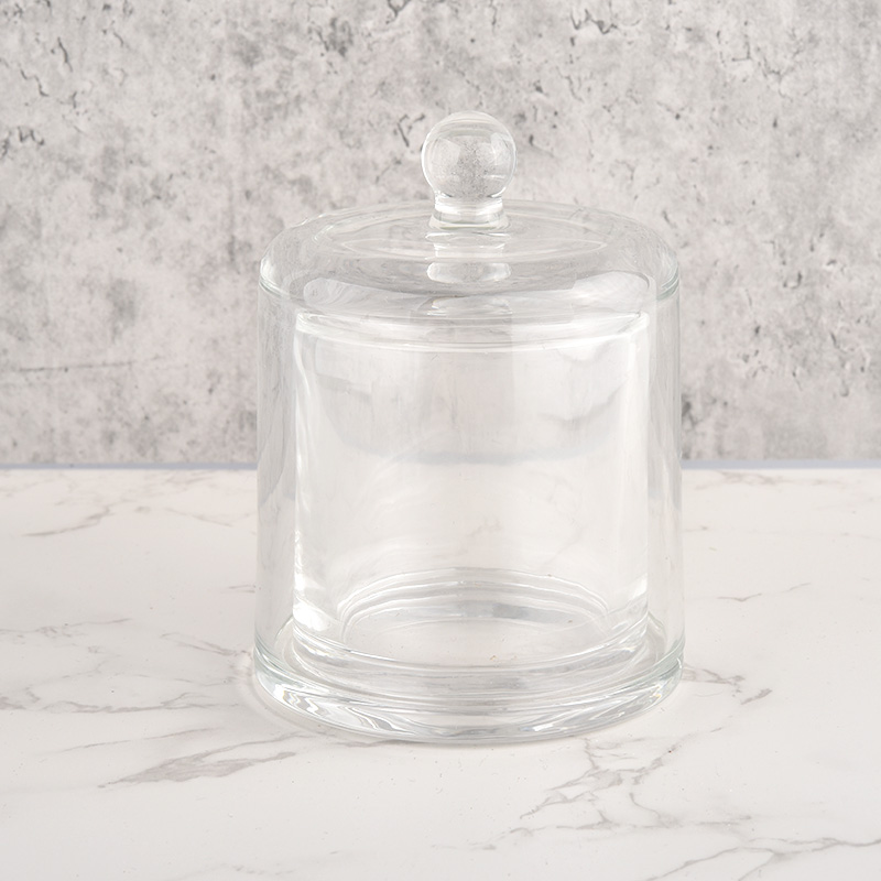 200ml glass candle jar with glass dome