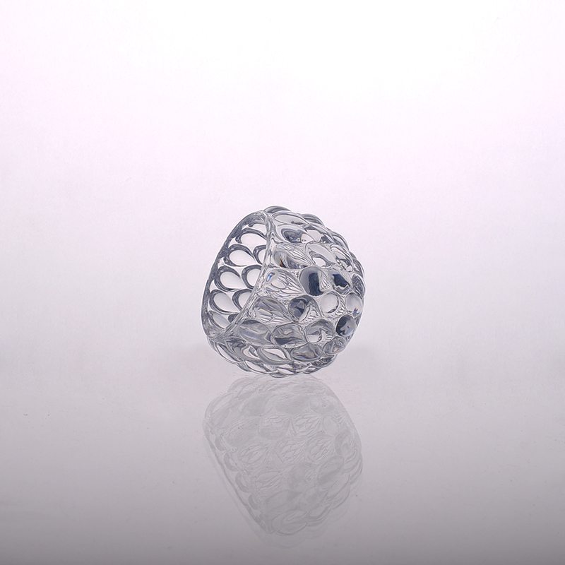 2015 New arrival engraved clear glass candle holder