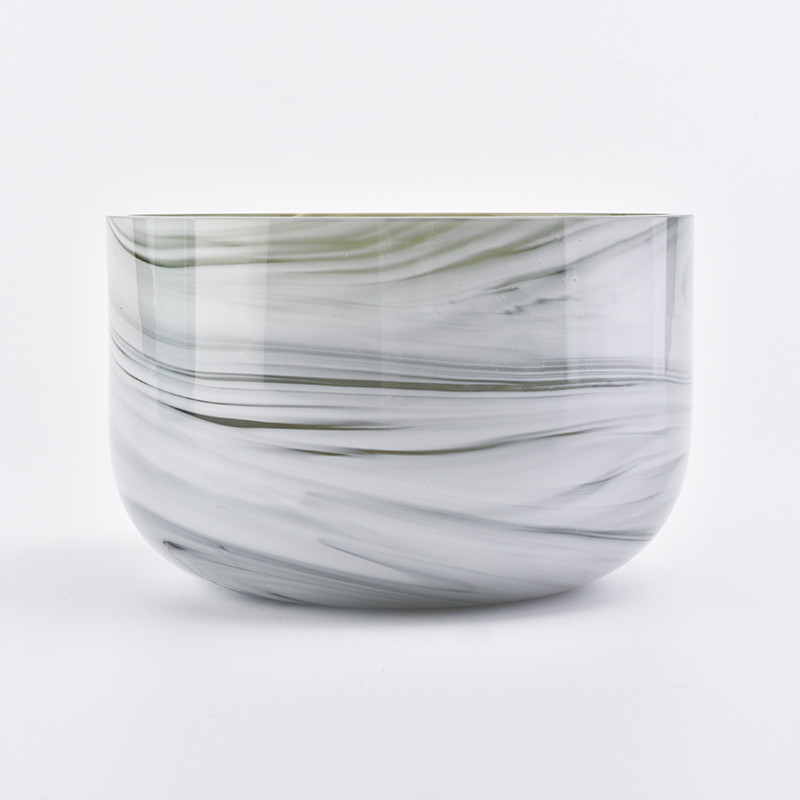 Стеклянная банка свечей с мраморным эффектом 20 унций