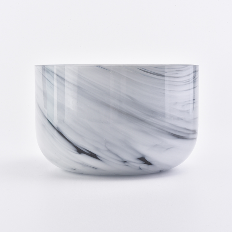 20oz الرخام تأثير الجرار شمعة الزجاج