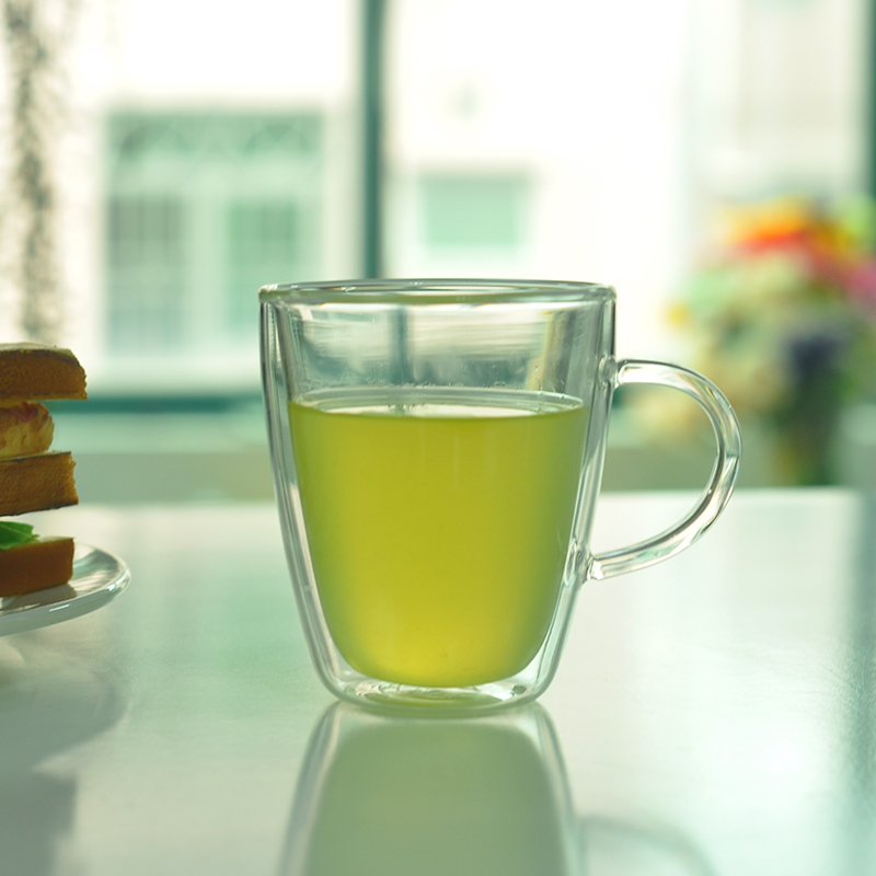 Borosilicato 250ml parede dupla de vidro beber