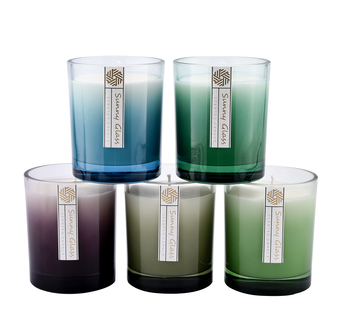 300ml glass candle holders gradient color decoration