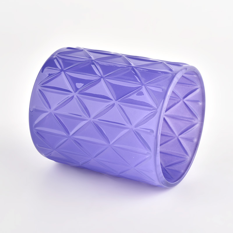 400ml round glass candle jars purple candle holder