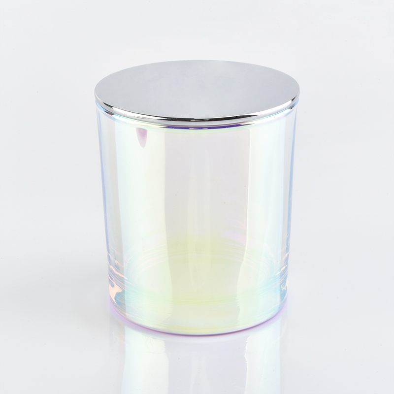 Glass candle jar with zinc alloy lid from China