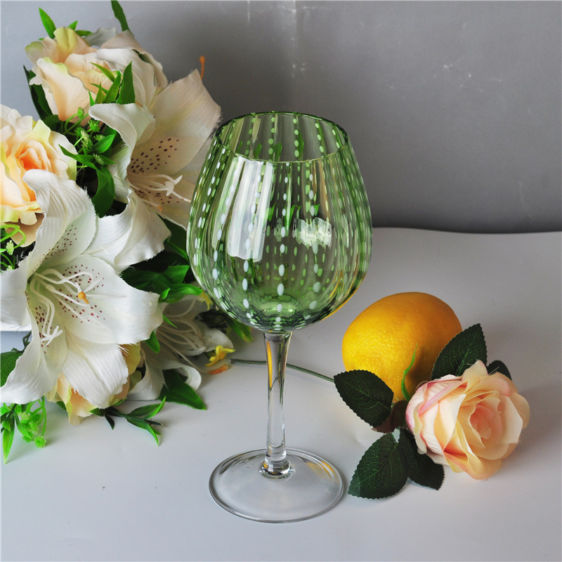 630ml verde soffiato Martini Glass