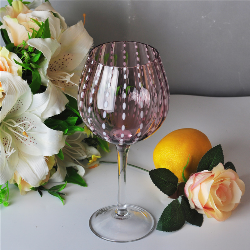 630ml soffiato a bocca rosso Martini Glass