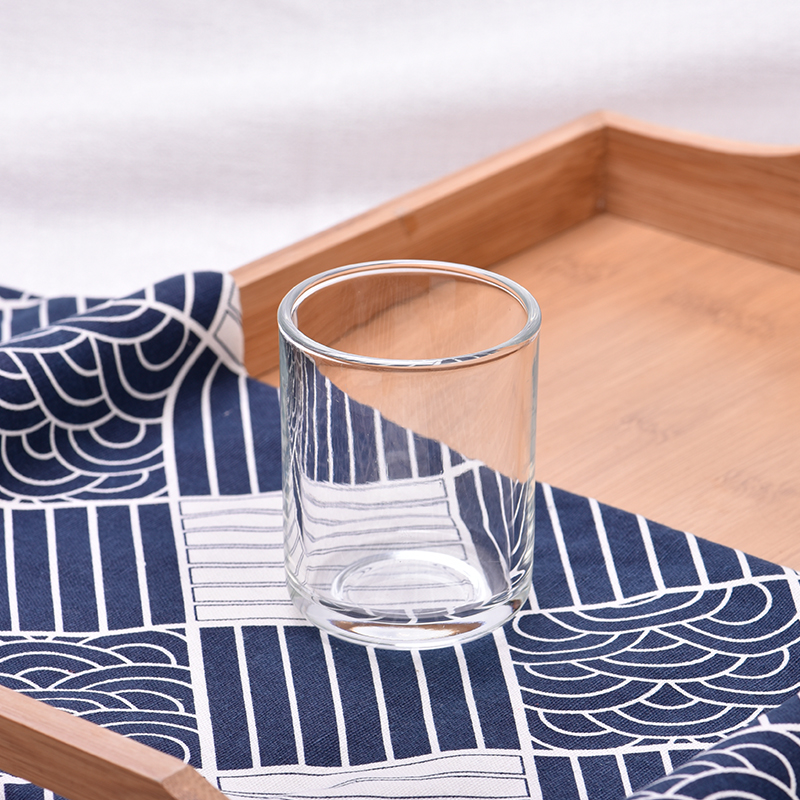 6oz klares Glaskerzengefäß rundes Boden Glas Großhandel