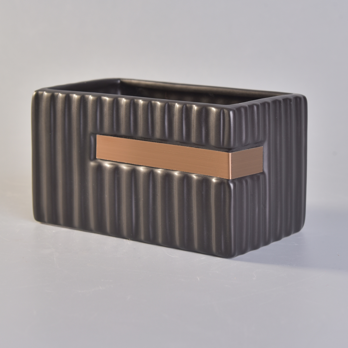 Castiçais de cerâmica retangular 700ml listras padrão peças de decoração para casa