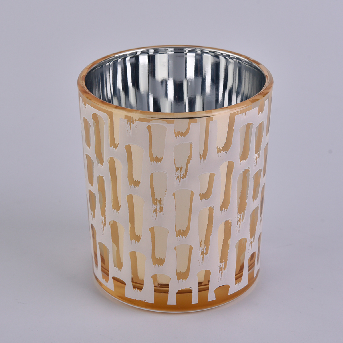 8 oz 10 oz plata y oro galvanoplastia vela vidrio tarro