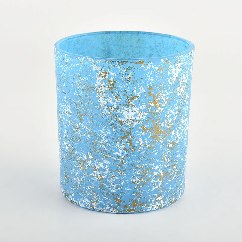 8oz 10oz blau leere Glaskerzenschiffe für Wohnkulturlieferant