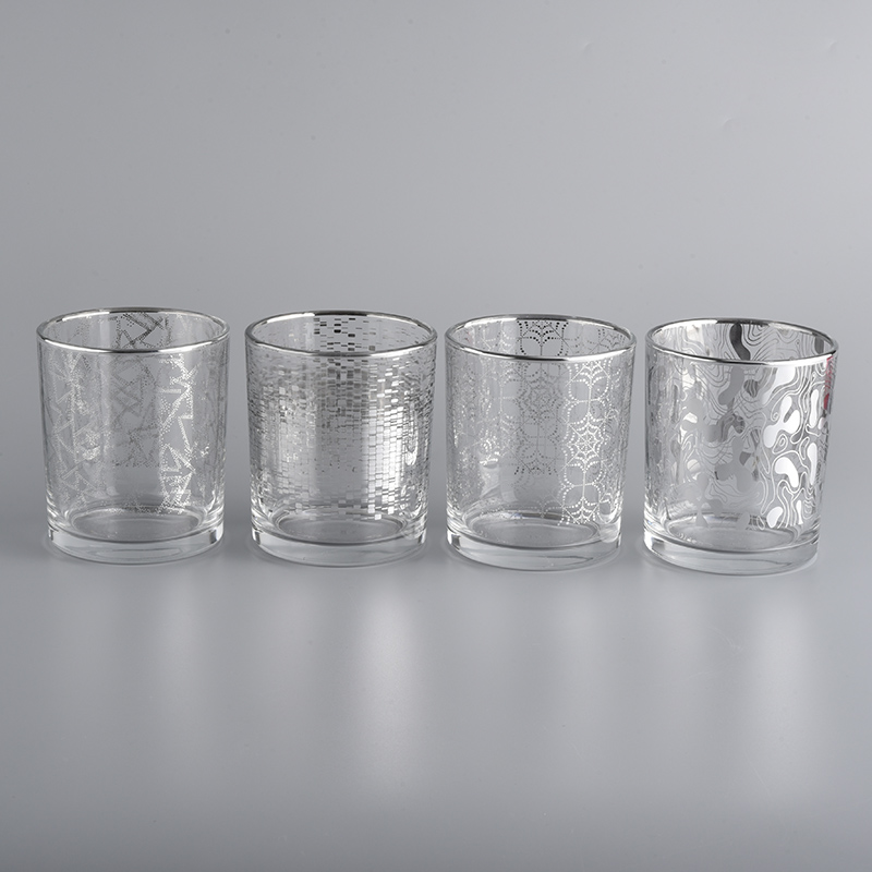8oz 10oz glass candle jars with silver printing