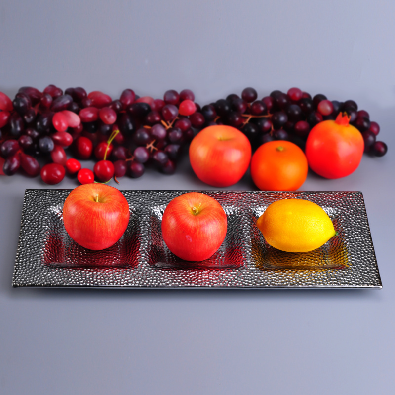 Placa de vidro de Sushi de padrão de pedra grande