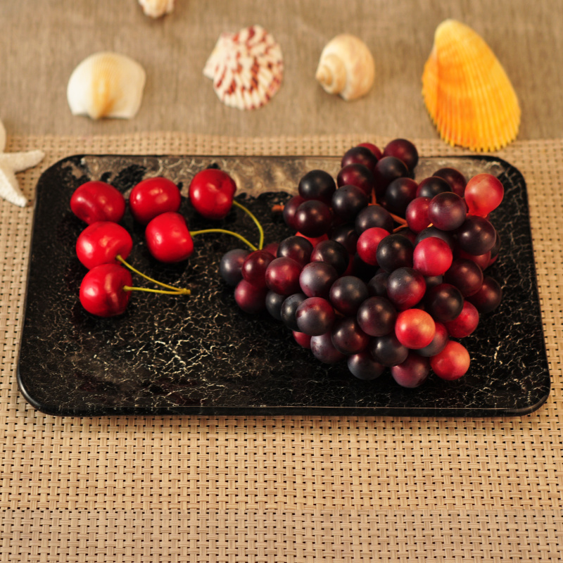 Pedra preta grande padrão de placa de vidro