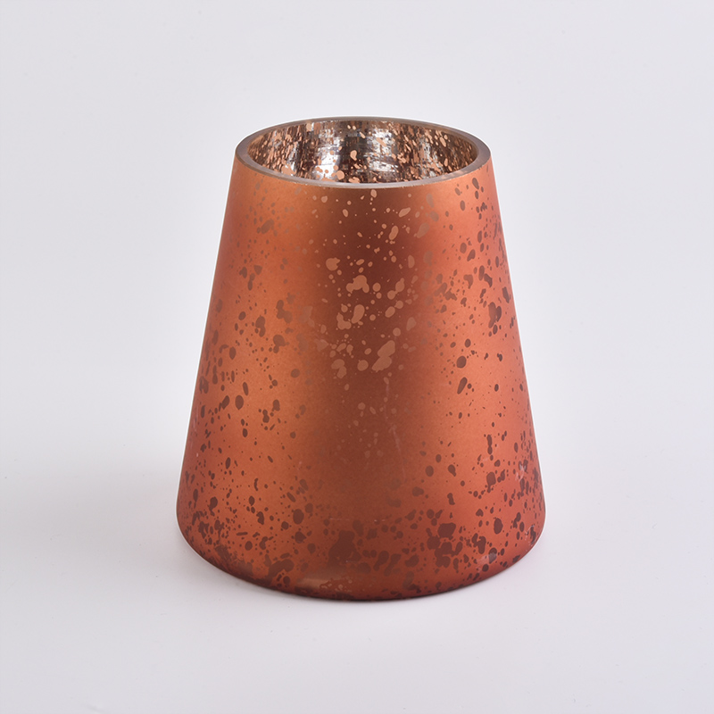 Gran capacidad de 20 oz de lujo cono galvanoplastia aerosol portavasos de vidrio naranja