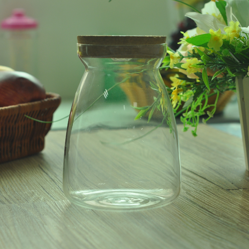 Borosilicato vetro vaso di vetro con coperchio in legno Conister