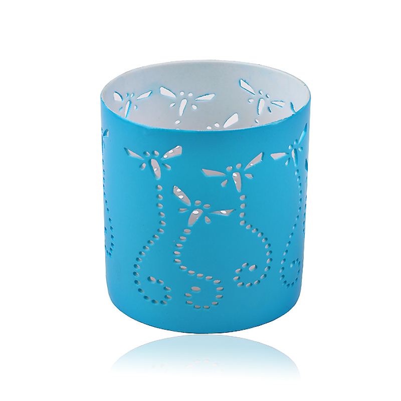 Blue handmade candle holder