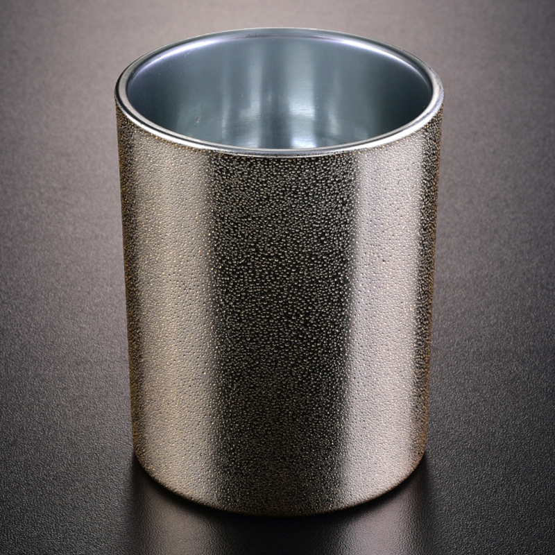 Candle Holder Glass With Electroplating Decoration
