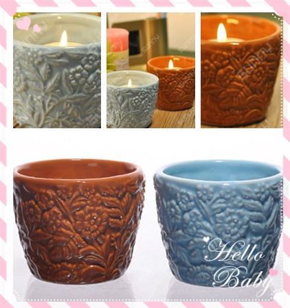 Ceramic candle jar candle holder